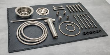 An assortment of durable, corrosion-resistant 316 stainless steel parts and fittings.