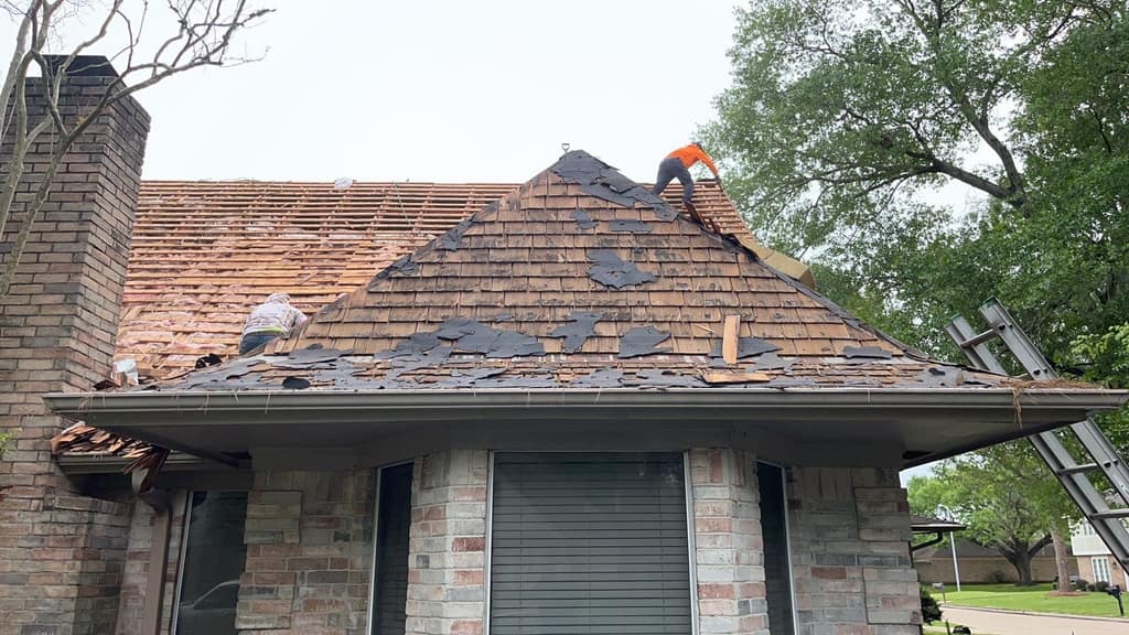 Storm-damage repair — before