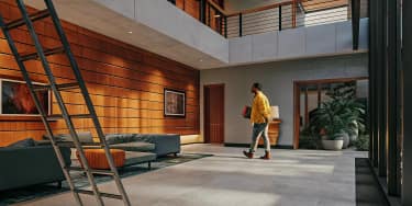A safe and dry living room interior after a successful emergency roof repair.