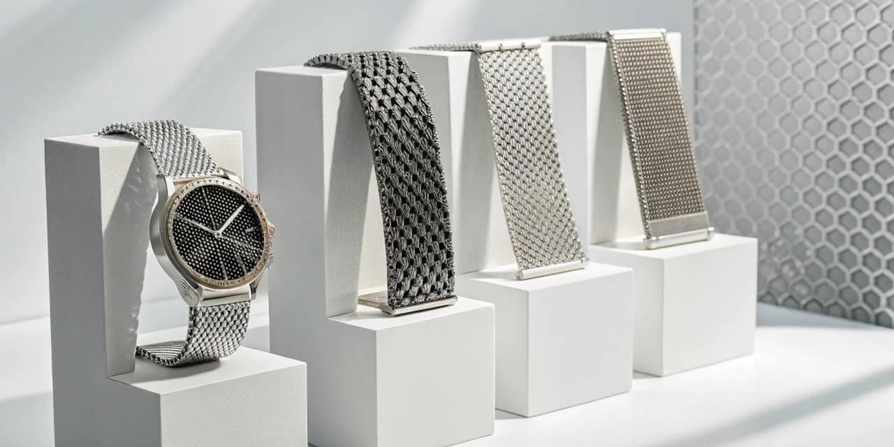 Various samples of expanded metal, including raised and flattened patterns.